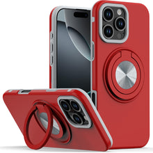For iPhone 16 Pro 6.3in Case Solid Rugged Magnetic w/ Ring Stand +Tempered Glass