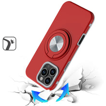 For iPhone 16 Pro 6.3in Case Solid Rugged Magnetic w/ Ring Stand +Tempered Glass