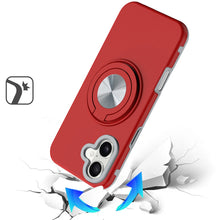 For iPhone 17 Case Solid Rugged Shockproof Cover with 360 Stand + Tempered Glass