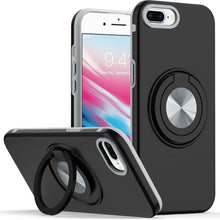 For iPhone 8 Plus/7 Plus Solid Rugged Shockproof with 360 Stand + Tempered Glass