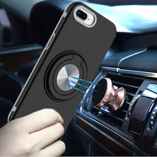 For iPhone 8 Plus/7 Plus Solid Rugged Shockproof with 360 Stand + Tempered Glass