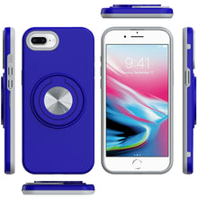 For iPhone 8 Plus/7 Plus Solid Rugged Shockproof with 360 Stand + Tempered Glass