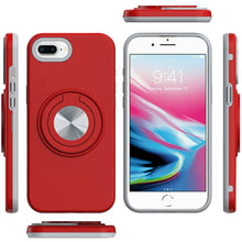 For iPhone 8 Plus/7 Plus Solid Rugged Shockproof with 360 Stand + Tempered Glass