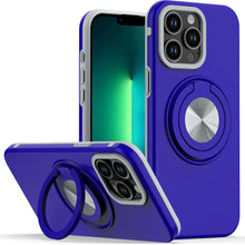 For iPhone 13 Pro Max 6.7 inch Case Solid Rugged Magnetic Circle with Ring Stand