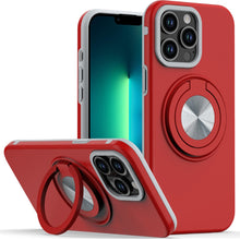 For iPhone 13 Pro Max 6.7 inch Case Solid Rugged Magnetic Circle with Ring Stand