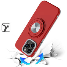 For iPhone 13 Pro Max 6.7 inch Case Solid Rugged Magnetic Circle with Ring Stand