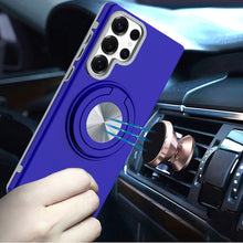 For Samsung S23 Ultra Case Solid Rugged Magnetic Circle Rotating Ring Stand