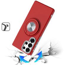 For Samsung S23 Ultra Case Solid Rugged Magnetic Circle Rotating Ring Stand
