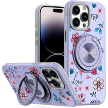 For iPhone 14 PRO MAX 6.7 in. Case Printed Design Metal Bling Ring Stand Cover