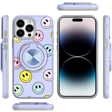 For iPhone 14 PRO MAX 6.7 in. Case Printed Design Metal Bling Ring Stand Cover