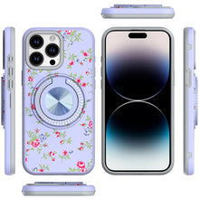 For iPhone 14 PRO MAX 6.7 in. Case Printed Design Metal Bling Ring Stand Cover