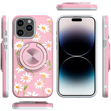 For iPhone 14 PRO MAX 6.7 in. Case Printed Design Metal Bling Ring Stand Cover