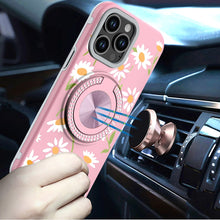 For iPhone 14 PRO MAX 6.7 in. Case Printed Design Metal Bling Ring Stand Cover