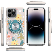 For iPhone 14 PRO MAX 6.7 in. Case Printed Design Metal Bling Ring Stand Cover