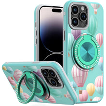For iPhone 14 PRO MAX 6.7 in. Case Printed Design Metal Bling Ring Stand Cover