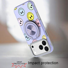 For iPhone 17 Pro Max Case Printed Design Bling 360 Stand Cover + Tempered Glass