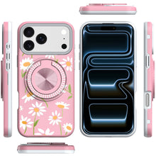 For iPhone 17 Pro Max Case Printed Design Bling 360 Stand Cover + Tempered Glass