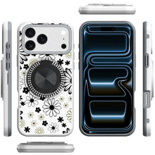 For iPhone 17 Pro Max Case Printed Design Bling 360 Stand Cover + Tempered Glass