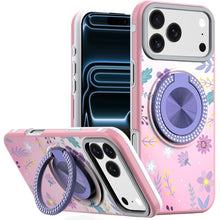 For iPhone 17 Pro Max Case Printed Design Bling 360 Stand Cover + Tempered Glass