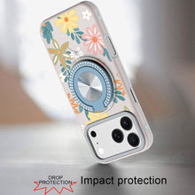 For iPhone 17 Pro Max Case Printed Design Bling 360 Stand Cover + Tempered Glass