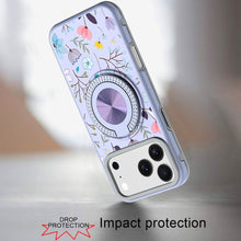 For iPhone 17 Pro Max Case Printed Design Bling 360 Stand Cover + Tempered Glass
