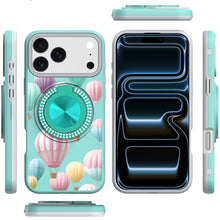 For iPhone 17 PRO Case Printed Design with 360 Ring Bling Stand + Tempered Glass