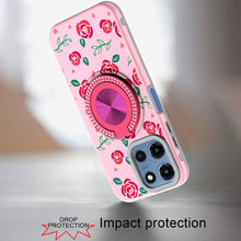 For Moto G 2025 Case Printed Design Magnetic Bling Ring Stand + Tempered Glass