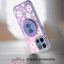 For Moto G 2025 Case Printed Design with 360 Bling Stand Cover + Tempered Glass