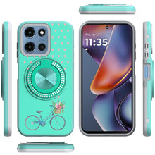 For Moto G 2025/2026/G Play 2026 Case Design w/ 360 Bling Stand + Tempered Glass