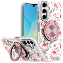For Samsung A16 5G Case Printed Design Magnetic Bling Ring Stand +Tempered Glass