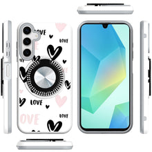 For Samsung A16 5G Case Printed Design Magnetic Bling Ring Stand +Tempered Glass