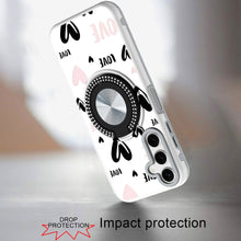 For Samsung A16 5G Case Printed Design Magnetic Bling Ring Stand +Tempered Glass