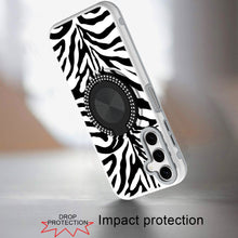 For Samsung A16 5G Case Printed Design Magnetic Bling Ring Stand +Tempered Glass