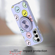 For Samsung A16 5G Case Printed Design Magnetic Bling Ring Stand +Tempered Glass