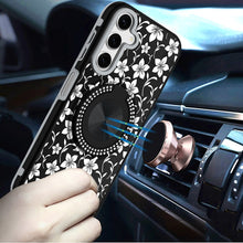 For Samsung A16 5G Case Printed Design Magnetic Bling Ring Stand +Tempered Glass