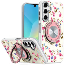 For Samsung A16 5G Case Printed Design Magnetic Bling Ring Stand +Tempered Glass