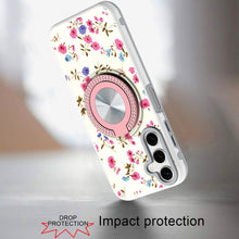 For Samsung A16 5G Case Printed Design Magnetic Bling Ring Stand +Tempered Glass