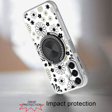 For Samsung A16 5G Case Printed Design w/ 360 Bling Stand Cover + Tempered Glass