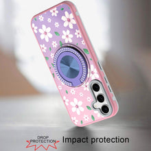 For Samsung A16 5G Case Printed Design Magnetic Bling Ring Stand +Tempered Glass
