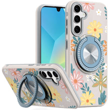 For Samsung A16 5G Case Printed Design Magnetic Bling Ring Stand +Tempered Glass
