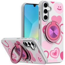 For Samsung A16 5G Case Printed Design Magnetic Bling Ring Stand +Tempered Glass