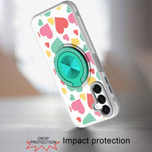 For Samsung A16 5G Case Printed Design w/ 360 Bling Stand Cover + Tempered Glass