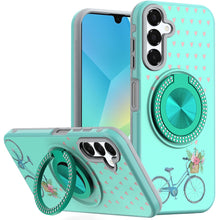 For Samsung A16 5G Case Printed Design w/ 360 Bling Stand Cover + Tempered Glass