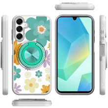 For Samsung A16 5G Case Printed Design w/ 360 Bling Stand Cover + Tempered Glass