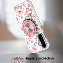 For Samsung A36 Case Printed Design Magnetic Bling Ring Stand + Tempered Glass