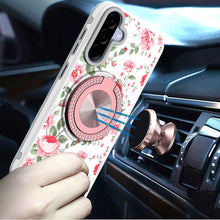For Samsung A36 Case Printed Design Magnetic Bling Ring Stand + Tempered Glass