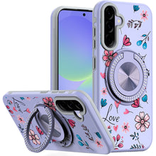 For Samsung A36 Case Printed Design Magnetic Bling Ring Stand + Tempered Glass