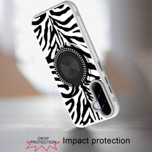 For Samsung A36 Case Printed Design Magnetic Bling Ring Stand + Tempered Glass