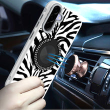 For Samsung A36 Case Printed Design Magnetic Bling Ring Stand + Tempered Glass