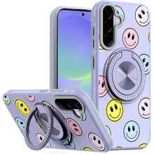 For Samsung A36 Case Printed Design Magnetic Bling Ring Stand + Tempered Glass